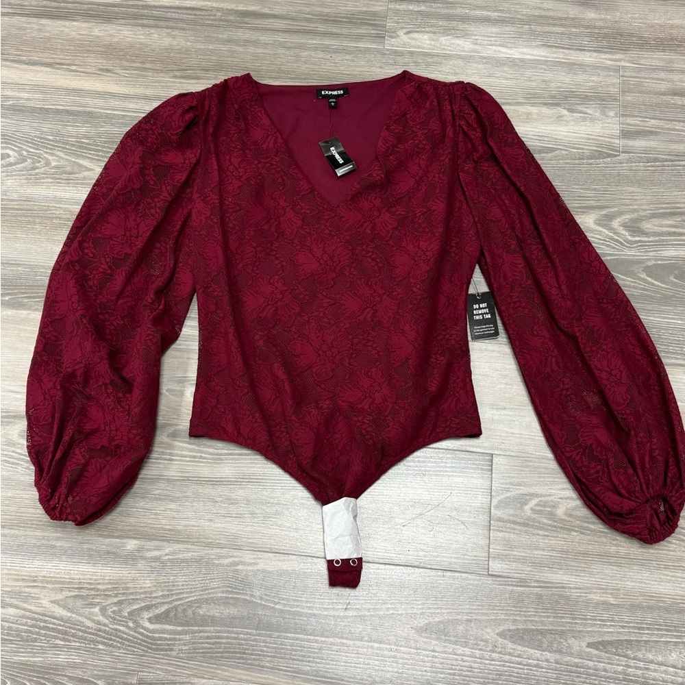 Elegant Burgundy Lace Top